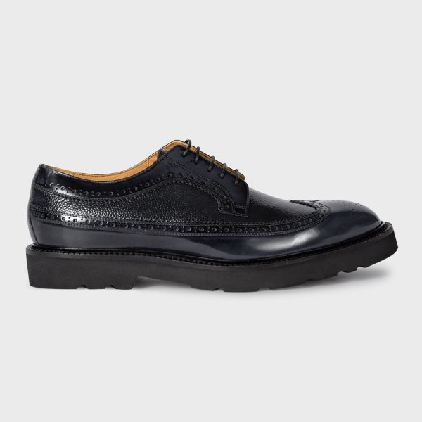 Navy Leather 'Count' Brogues