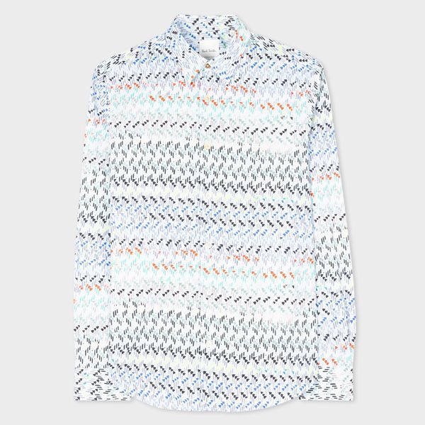 Slim-Fit Cotton 'Painted Geo' Shirt