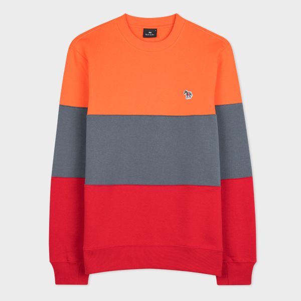 Orange Colour Block 'Zebra' Sweatshirt