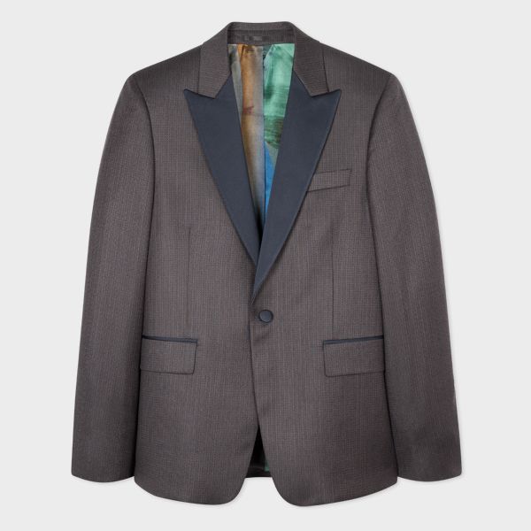 The Soho - Tailored-Fit Wool Stripe Jacquard Tuxedo Blazer