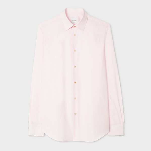 Tailored-Fit Pink Cotton 'Artist Stripe' Cuff Shirt