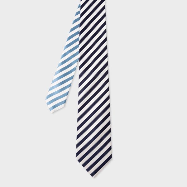 Black and Blue Duo Stripe Silk Tie