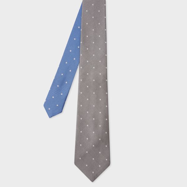 Grey Silk 'Stars' Tie