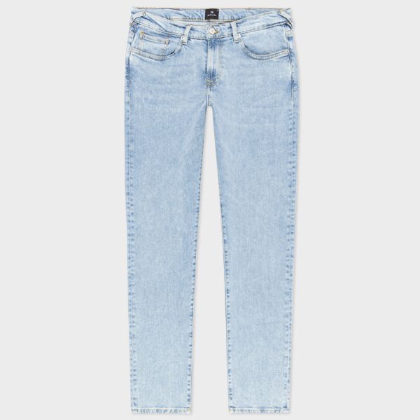 Tapered-Fit Light-Wash 'Blue Black Comfort Stretch' Jeans