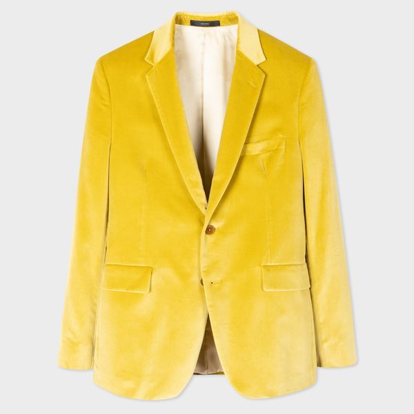 The Kensington - Slim-Fit Yellow Velvet Blazer