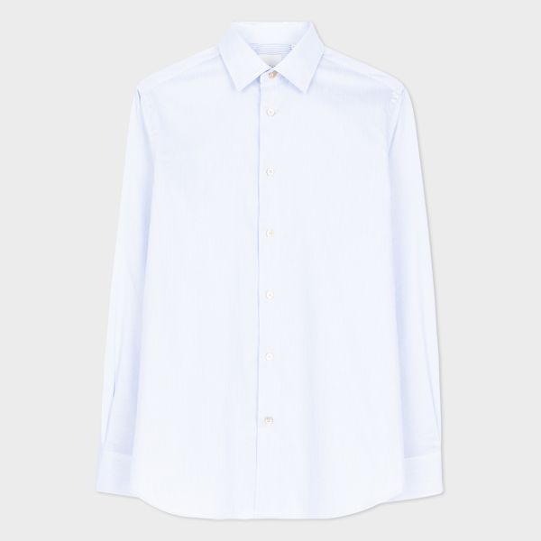 Tailored-Fit Light Blue 'Gingham' Easy Care Shirt