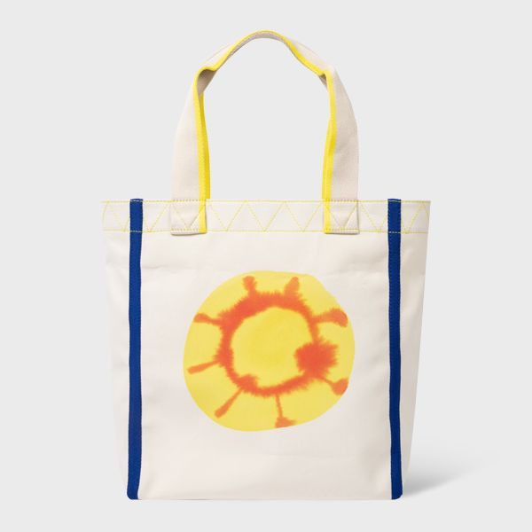 Ecru 'Sun' Print Recycled-Polyester Tote Bag