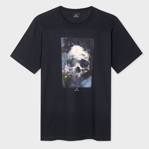 Navy 'Painted Skull' T-Shirt