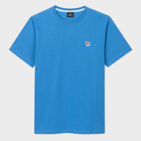 Cornflower Blue Cotton Zebra Logo T-Shirt