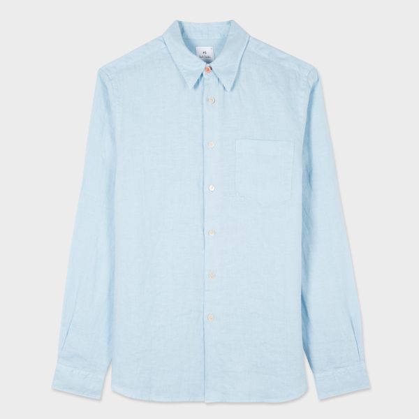 Sky Tailored-Fit Linen Long-Sleeve Shirt