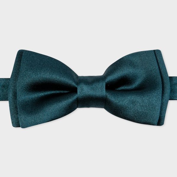 Men's Petrol Green Pre-Tied Silk Bow Tie