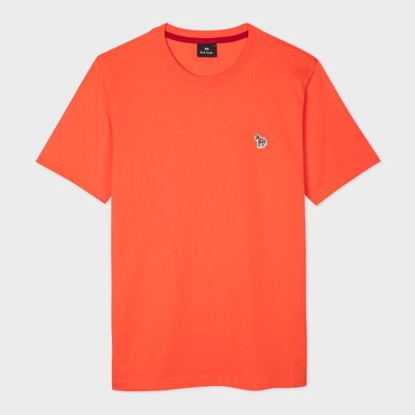 Orange Cotton Zebra Logo T-Shirt
