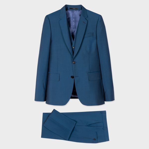 The Soho - Tailored-Fit Indigo Wool-Mohair Three-Piece Suit