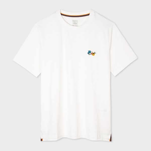 White 'Paint Splatter' Cotton T-Shirt