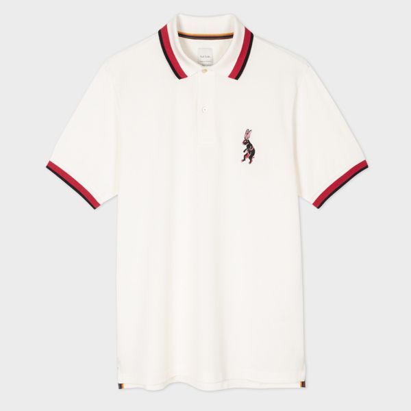 White Embroidered 'Lunar New Year' Polo Shirt