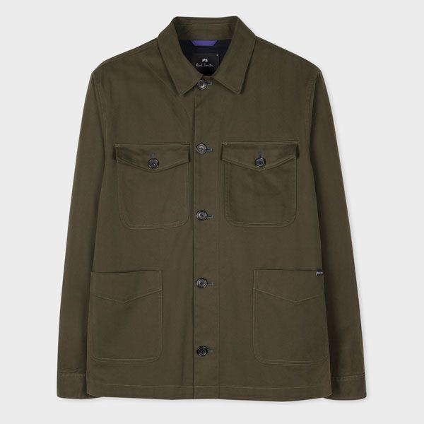 Khaki Herringbone-Twill Chore Jacket