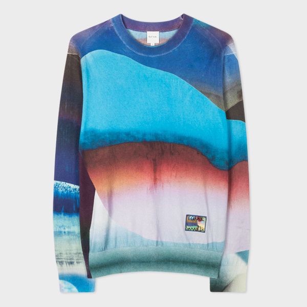 'Abstract' Print Cotton Sweater