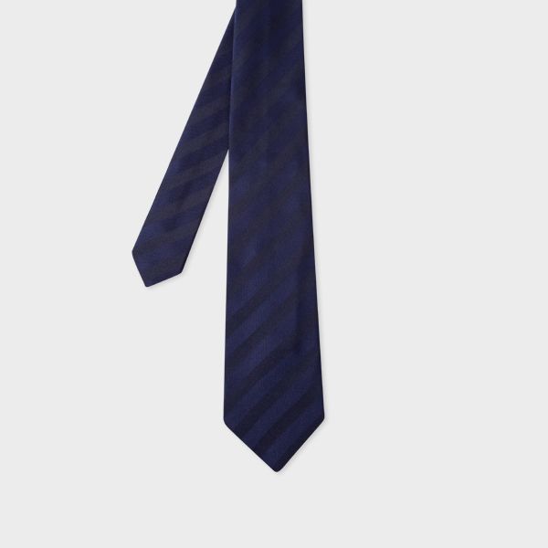 Men's Navy Silk Stripe Tie