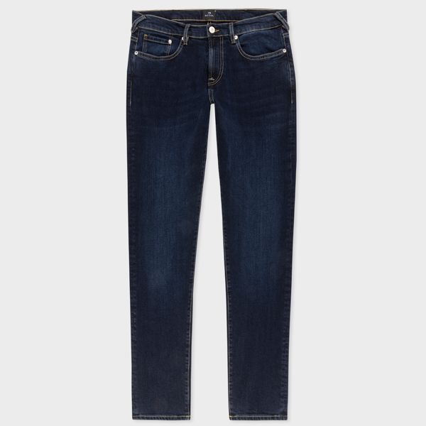 Tapered-Fit Dark Wash 'Blue Black Comfort Stretch' Jeans