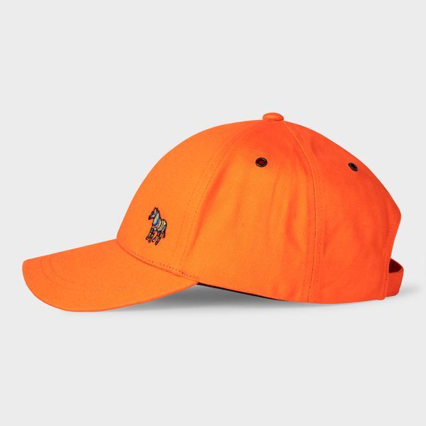 Orange Cotton Zebra Logo Baseball Cap
