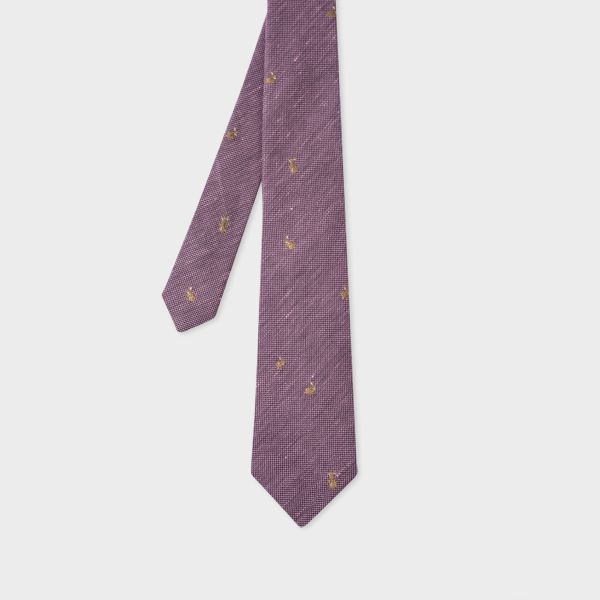 Purple 'Rabbits' Silk-Blend Tie