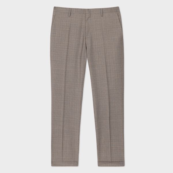 Slim-Fit Grey Wool Puppytooth Trousers
