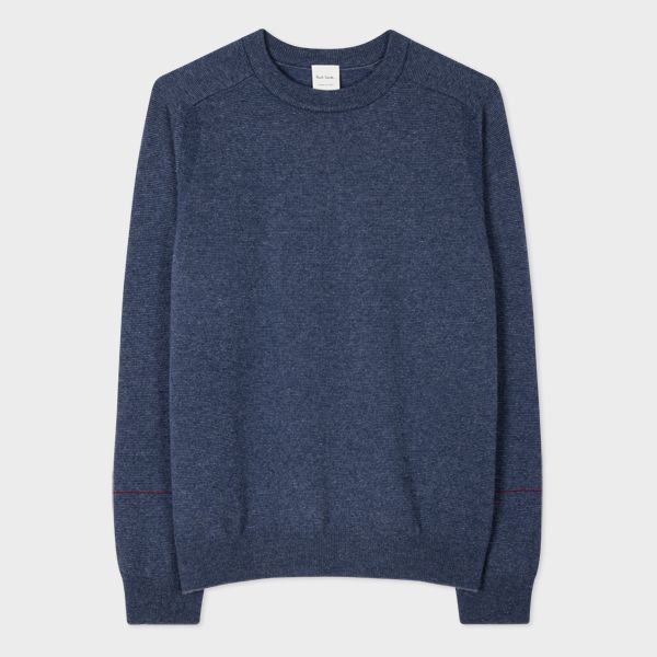Navy Marl Lambswool-Blend Sweater