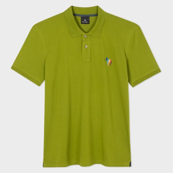 Green Stretch-Cotton 'Broad Stripe Zebra' Polo Shirt
