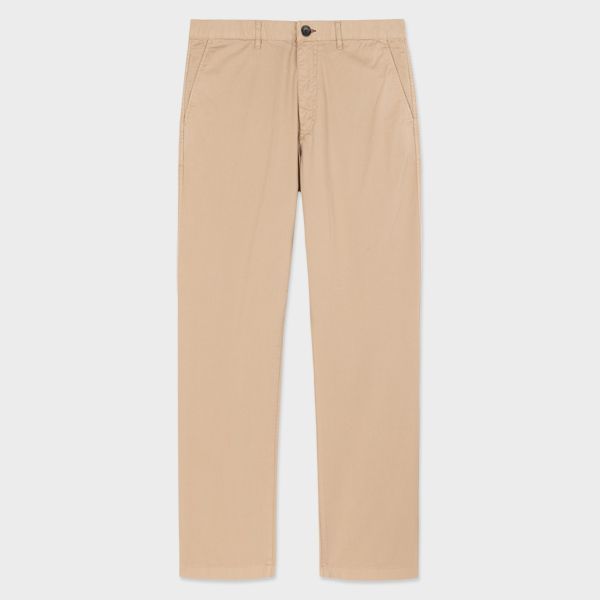 Tapered-Fit Tan Pima Stretch-Cotton Chinos