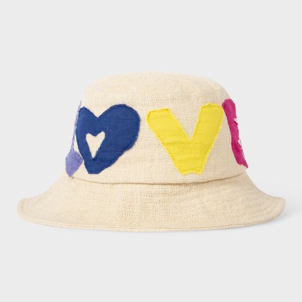 Linen 'Love' Bucket Hat