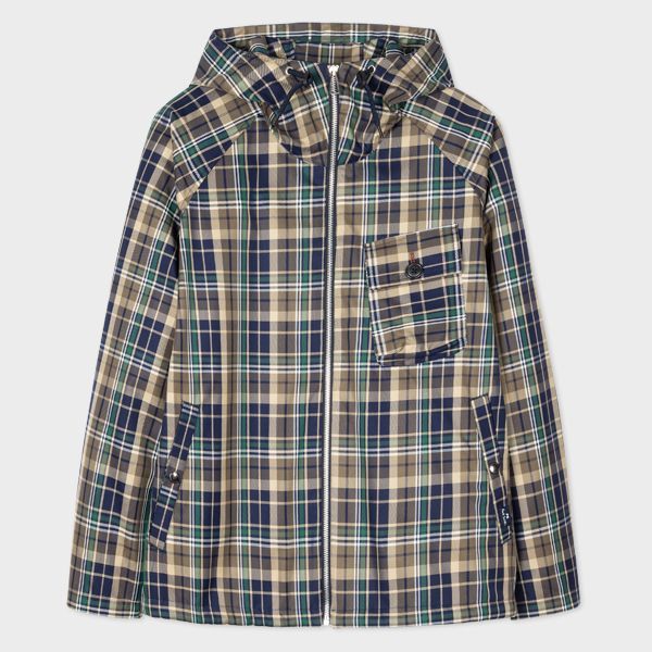 Cotton Check Hooded Anorak