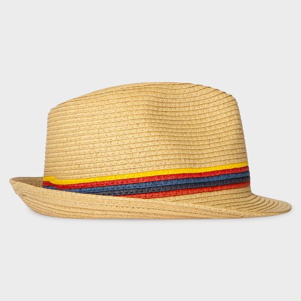 Sand 'Artist Stripe' Raffia Trilby Hat