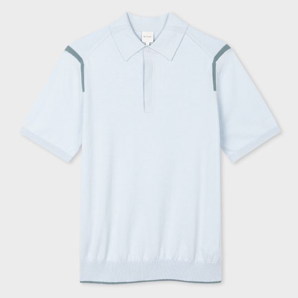 Sky Knitted Cotton Polo Shirt