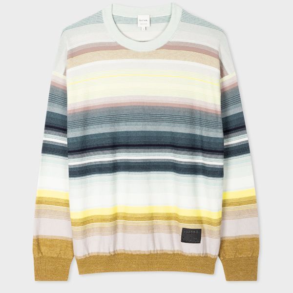Cotton And Linen-Blend Stripe Sweater