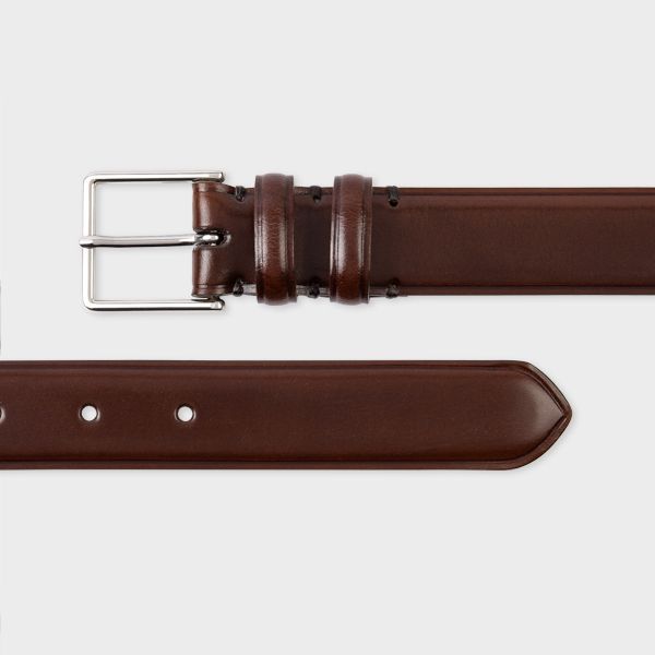 Chocolate Brown Leather Double Keeper Classic Suit Belt