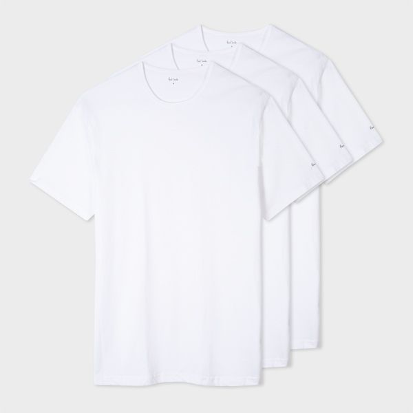 White Cotton Lounge T-Shirts Three Pack