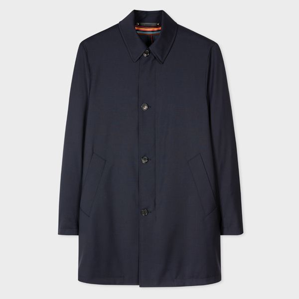 Navy 'Storm System' Wool Mac With Detachable Gilet