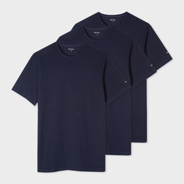 Navy Cotton Lounge T-Shirts Three Pack