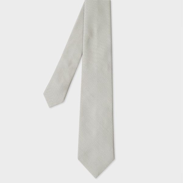Grey Mini Dot Silk Tie