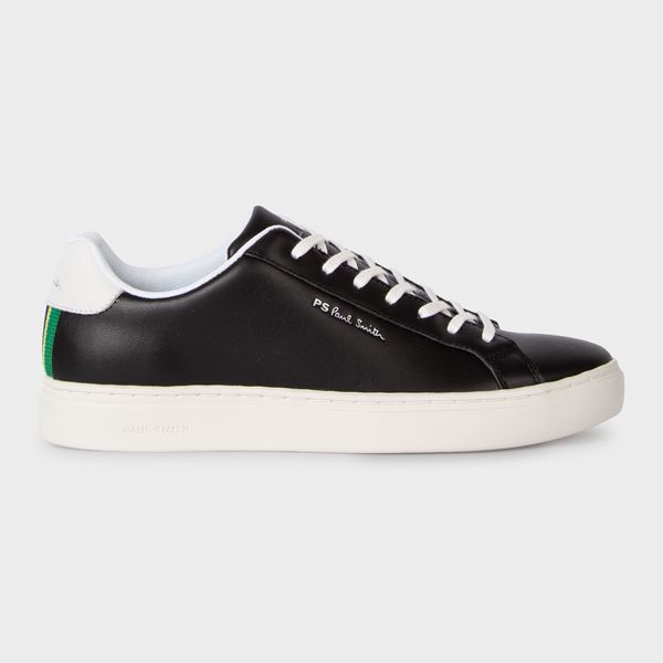 Black Leather 'Rex' Trainers