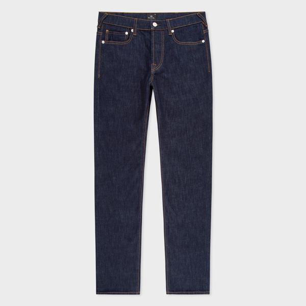 Standard-Fit Indigo-Rinse 'Crosshatch Stretch' Jeans