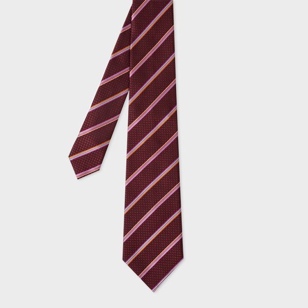 Burgundy Silk Stripe Tie
