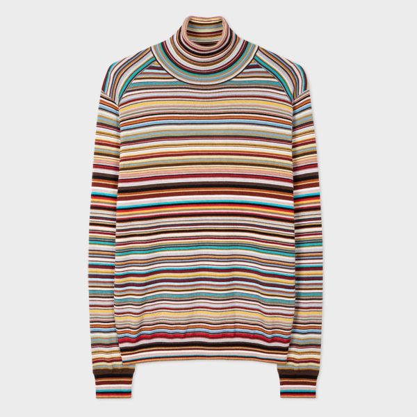 Signature Stripe Roll Neck Sweater