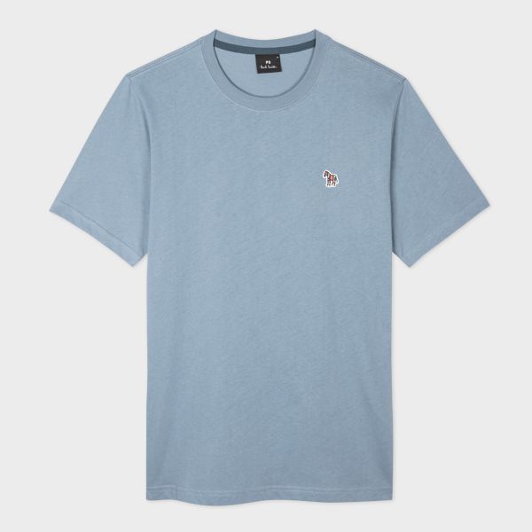 Sky Blue Cotton Zebra Logo T-Shirt