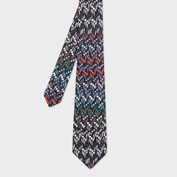 'Painted Geometric' Silk Tie