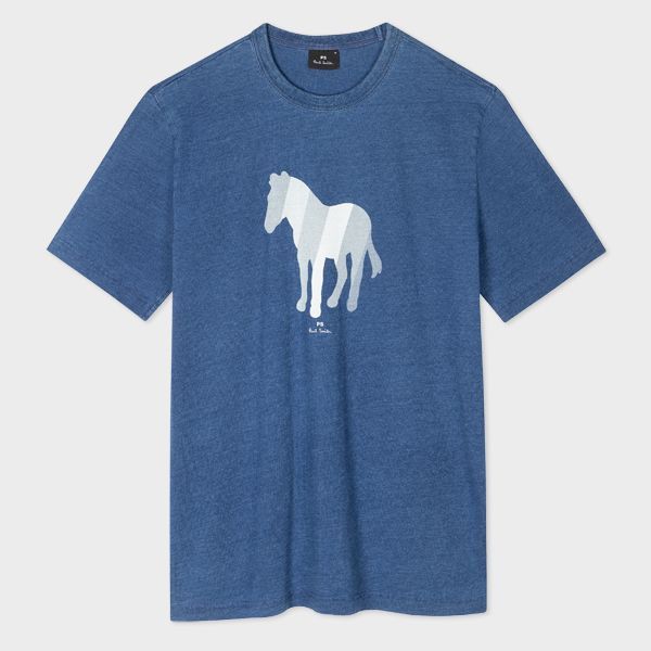 Indigo 'Broad Stripe Zebra' Print T-Shirt
