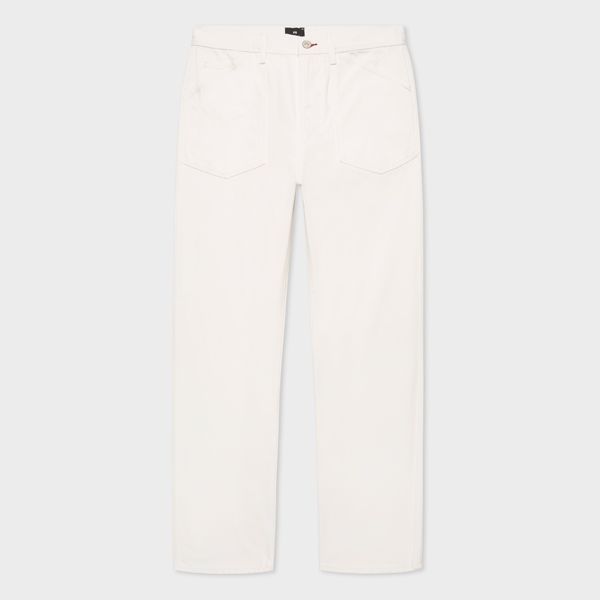 Tapered-Fit White Carpenter Jeans