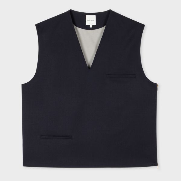 Dark Navy Stretch-Wool Vest