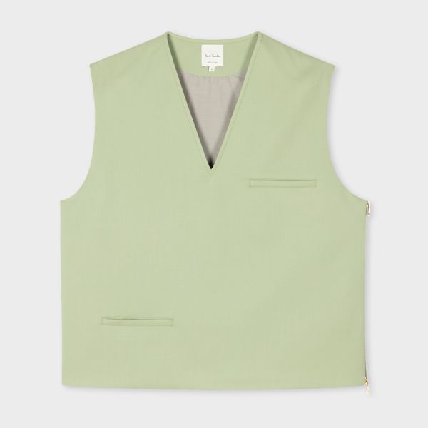 Pistachio Stretch-Wool Vest