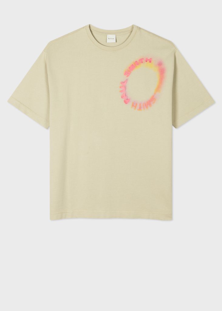 Ecru 'Solar Flare Logo' Embroidered T-Shirt